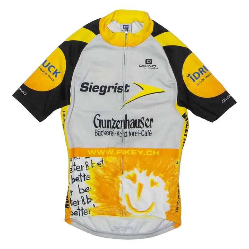 OWAYO Full Zip Cycling Womens Jersey Yellow High Neck XS
