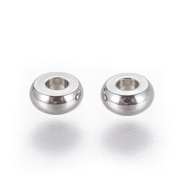 Tarnish Resistant Rondelle 304 Stainless Steel Beads
