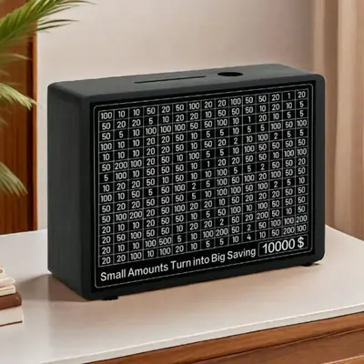 Wooden Piggy Bank, 1 Box Money Saving Box with 4 Markers & Tweezers, Teen Girl Gifts, Money Saving Box for Home Office School...