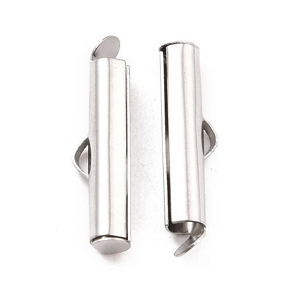 Non-Tarnish 304 Stainless Steel Slide On End Clasp Tubes