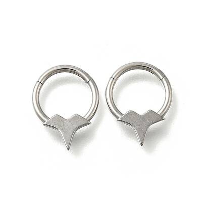 304 Stainless Steel Double Horns Hoop Nose Rings
