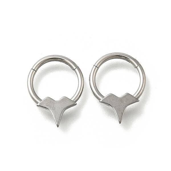304 Stainless Steel Double Horns Hoop Nose Rings