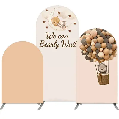 Aperturee Bear Air Balloons Arch Backdrop Kit For Baby Shower | Diy Round Arch Backdrop | Custom Chiara Arched Covers | Chiar...