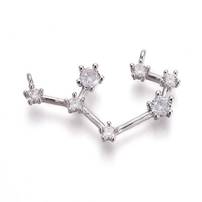 Brass Micro Pave Cubic Zirconia Pendants