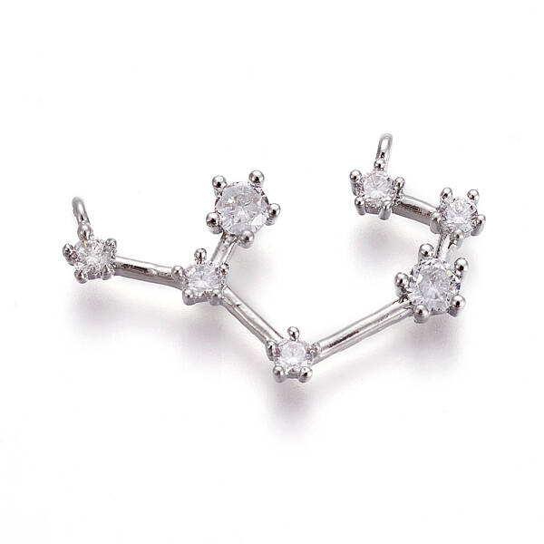 Brass Micro Pave Cubic Zirconia Pendants