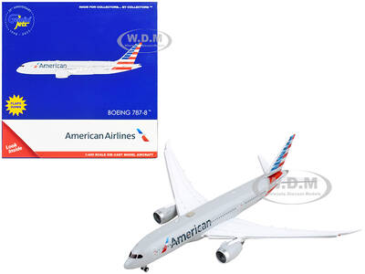 Boeing 787-8 Commercial Aircraft with Flaps Down American Airlines Gray with Striped Tail 1/400 Diecast Model Airplane by Gem...