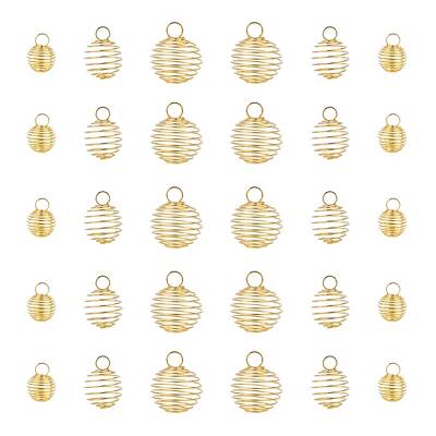 30Pcs 3 Style Round Iron Wire Pendants