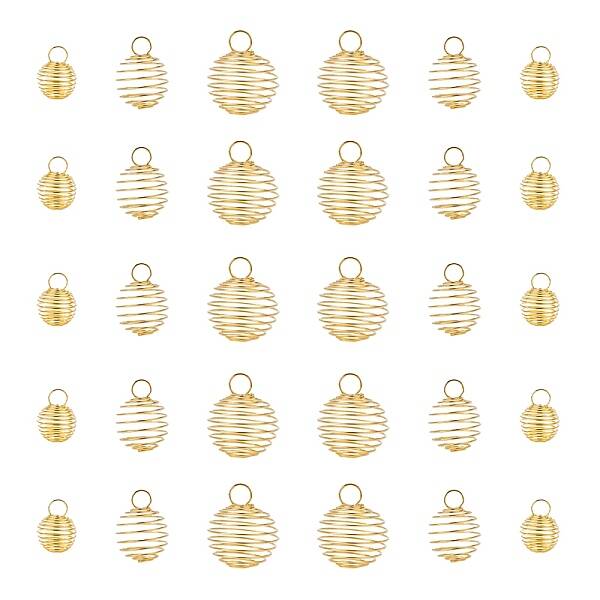 30Pcs 3 Style Round Iron Wire Pendants