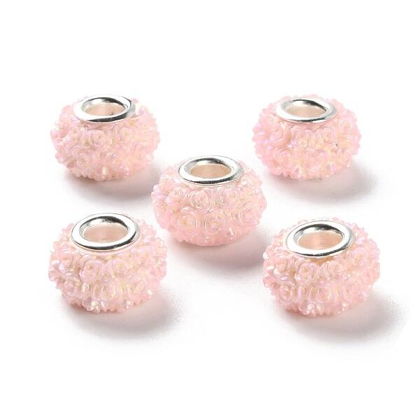 AB Color Resin Rose Flower European Beads