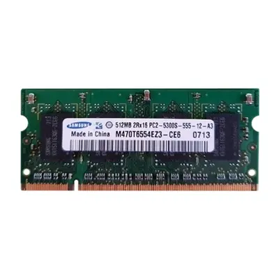 Samsung M470T6554EZ3-CE6 | 512MB DDR2-667MHz PC2-5300 Non-ECC Unbuffered SODIMM CL5 2Rx16 1.8V 200-Pin Memory Module