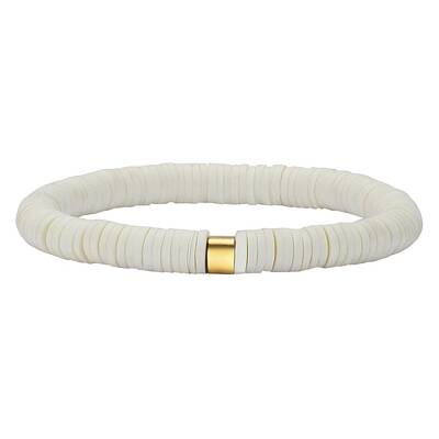 Polymer Clay Heishi Surfer Stretch Bracelet with 304 Stainless Steel Beaded