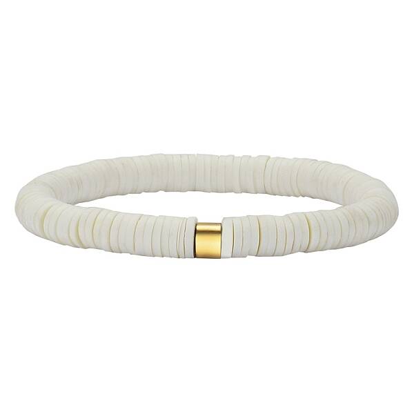 Polymer Clay Heishi Surfer Stretch Bracelet with 304 Stainless Steel Beaded