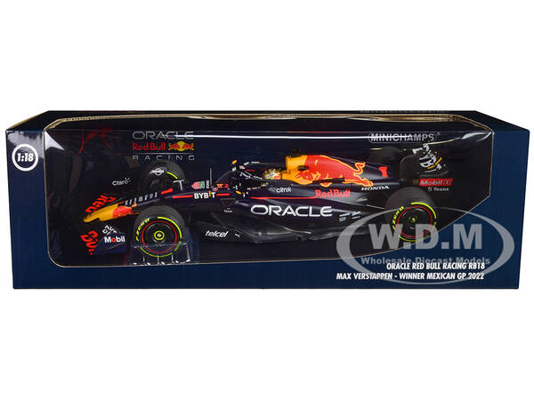 Red Bull Racing RB18 #1 Max Verstappen Oracle Winner F1 Formula One Mexican GP (2022) with Driver Limited Edition to 258 piec...