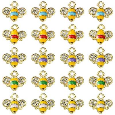 20Pcs 5 Colors Alloy Enamel Charms