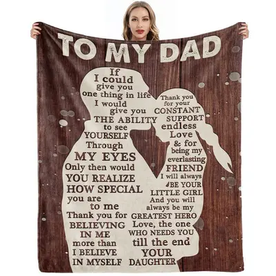 Personalized To My Dad Fathers Day Throw Blanket - Aperturee