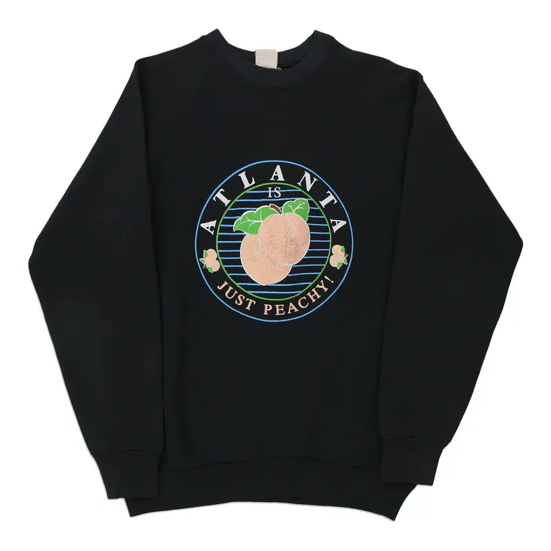 1970s/1980s Unbranded Graphic Sweatshirt - Small Black Cotton
