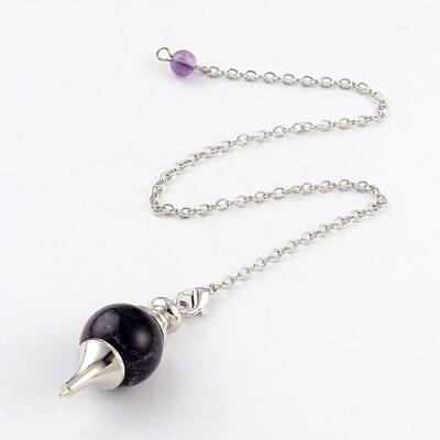 Natural Amethyst Sphere Dowsing Pendulums