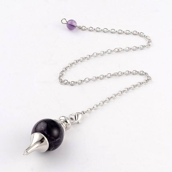Natural Amethyst Sphere Dowsing Pendulums