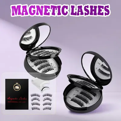 Magnetic Eyelashes Set - Eyelash Curlers with Eyebrow Kit Spiky Eyelash Cluster with Applicator Eyelash Extensions Glue-Free ...