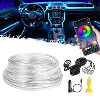 APP Controlled 5-in-1 RGB 16 Million Color Options Interior Car LED Strip Lights, 236 inches Fiber Optic Ambient Lighting Kit...