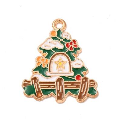 Christmas Theme Alloy Enamel Pendants