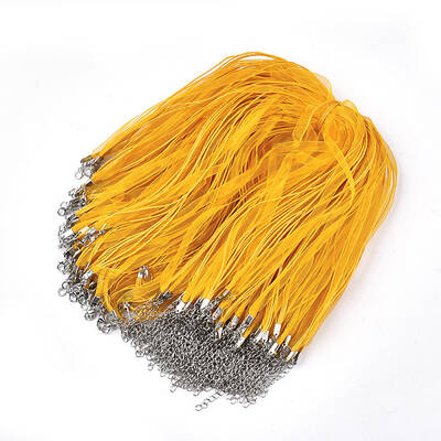 Waxed Cord and Organza Ribbon Necklace Making