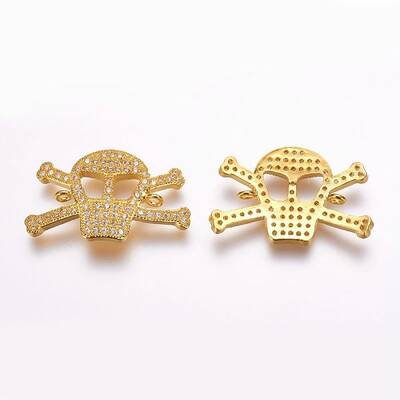 Brass Micro Pave Cubic Zirconia Links