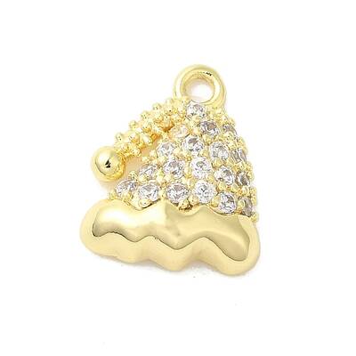 Brass Micro Pave Cubic Zirconia Charms