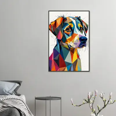 Colorful Loyalty - A Geometric Tribute to Dogs
