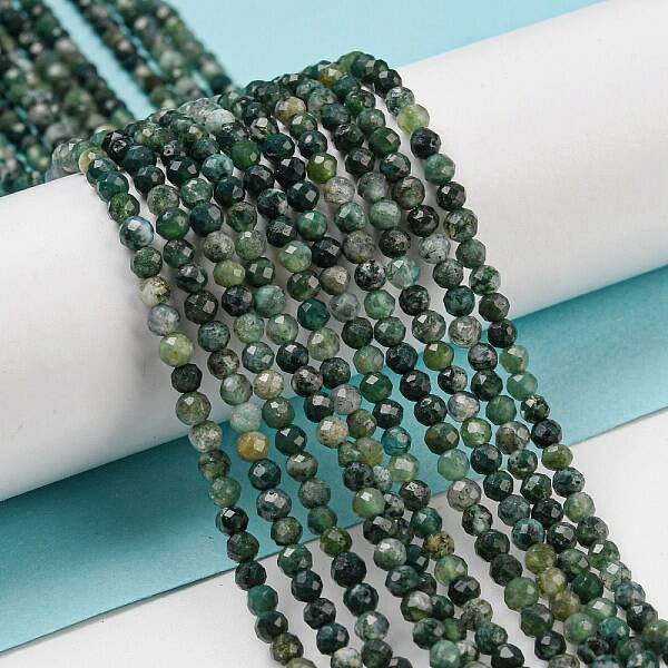Natural Moss Agate Beads Strands