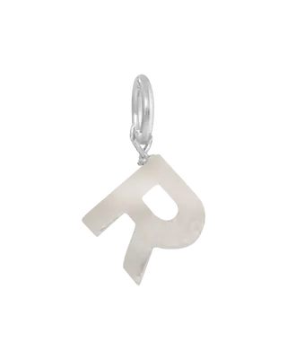 MOP Letter Charm | Metal Color: Silver | Letter: R