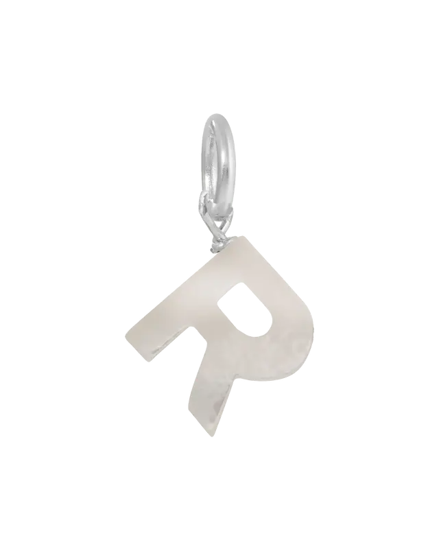 MOP Letter Charm | Metal Color: Silver | Letter: R