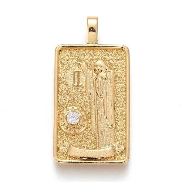 Brass Micro Pave Clear Cubic Zirconia Pendants