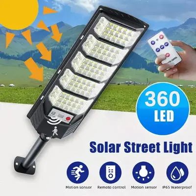 Solar Street Lights Outdoor Waterproof with Motion Sensor, Lamparas Luces Solares para Exteriores Dusk to Dawn Commercial Li...
