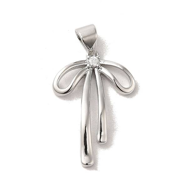 Brass Micro Pave Clear Cubic Zirconia Pendants