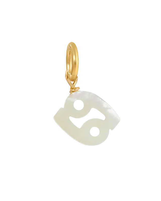 MOP Zodiac Charm | Metal Color: Gold | Sign: Cancer