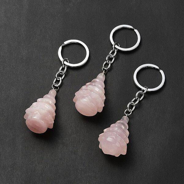 Natural Rose Quartz Keychain