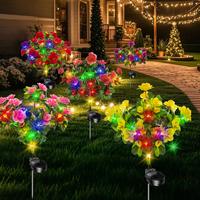4-Pack Solar Lights, perfect as gifts for mothers. Outdoor waterproof azalea solar lights, solar azalea flower lights, outdoo...