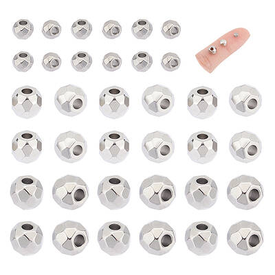 36Pcs 3 Style 201 Stainless Steel Beads