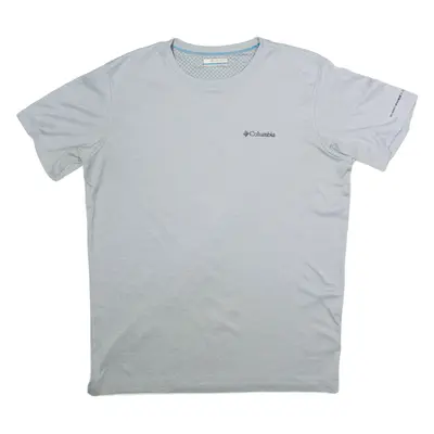 COLUMBIA Mens T-Shirt Grey Crew Neck L