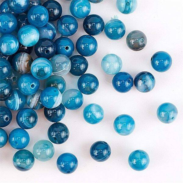 Natural Striped Agate/Banded Agate Beads Strands