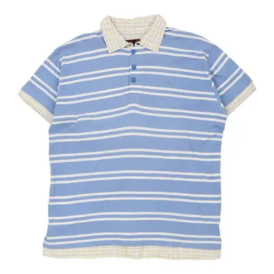 Kappa Striped Polo Shirt - 3XL Blue Cotton