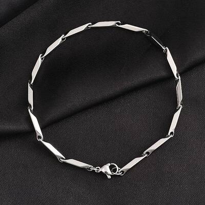 Tarnish Resistant Unisex 201 Stainless Steel Bar Link Chain Bracelets
