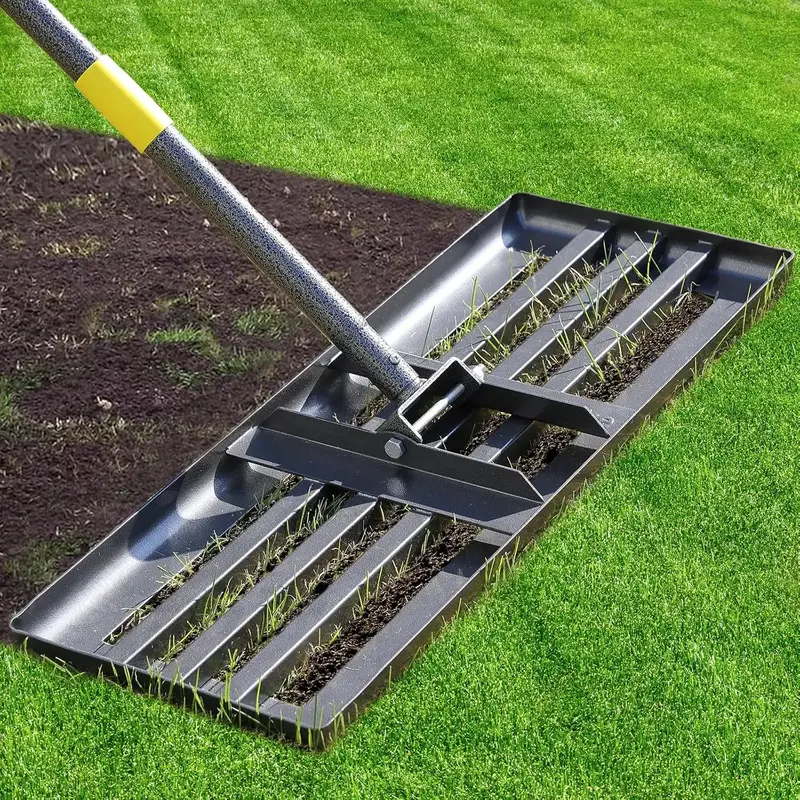 Lawn Leveling Rake - Heavy Duty 17x10 /26X10 Stainless Steel Leveler Plate,Reinforced Welds,Adjustable Handle, Anti -...
