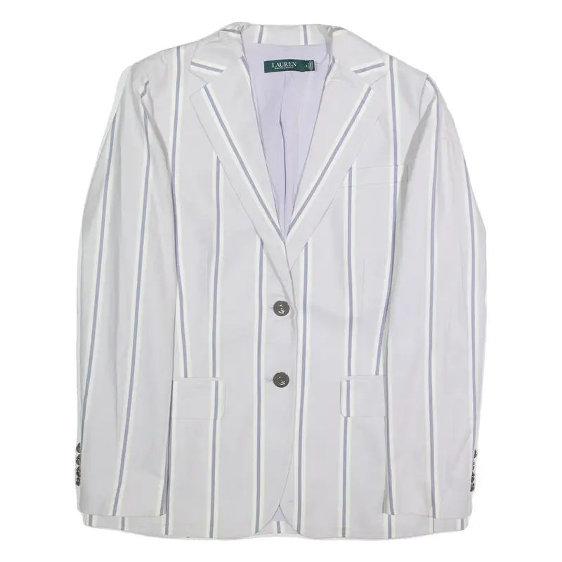 RALPH LAUREN Womens Blazer Jacket Purple Striped XS