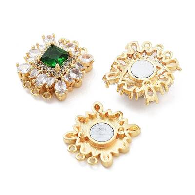Brass Micro Pave Cubic Zirconia Magnetic Clasps