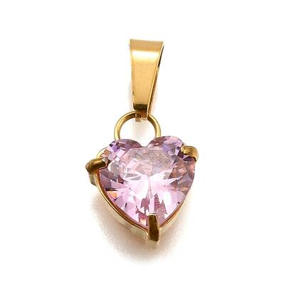 304 Stainless Steel Micro Pave Cubic Zirconia Pendants