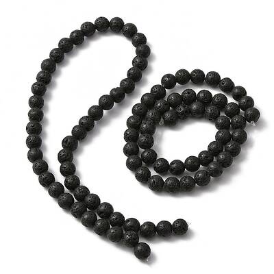 Natural Lava Rock Round Beads Strands