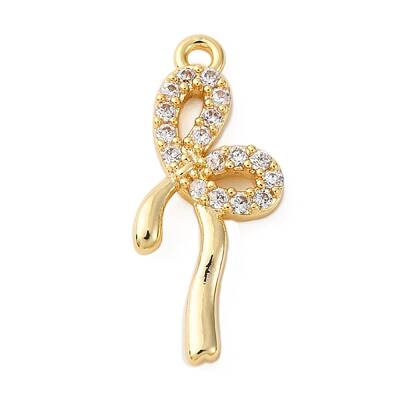 Brass Micro Pave Clear Cubic Zirconia Pendants