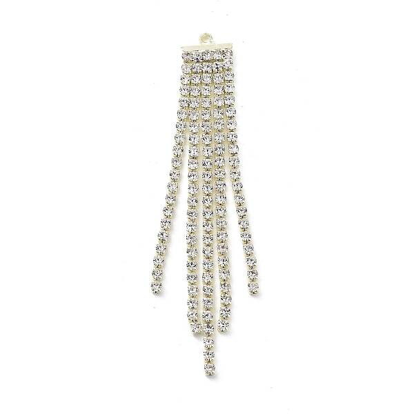 Alloy with Rhinestone Cup Chains Tassel Pendants
